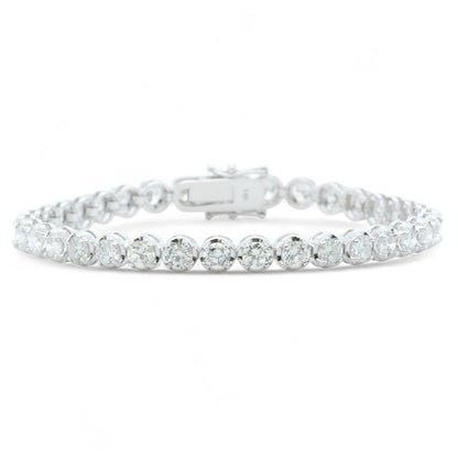 14k White Gold Diamond 4-Prong Tennis Bracelet 7.13ctw G-H SI1 12.2g 6.75"