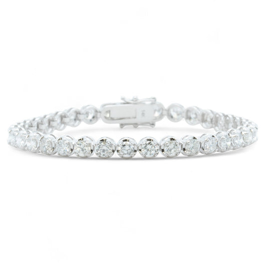 14k White Gold Diamond 4-Prong Tennis Bracelet 7.13ctw G-H SI1 12.2g 6.75"