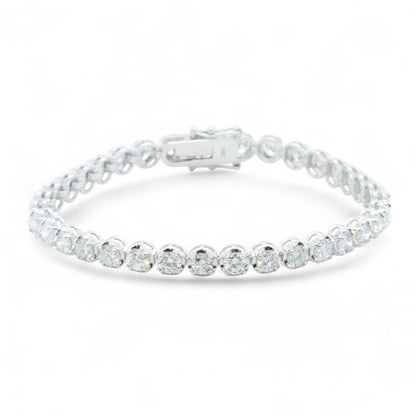 14k White Gold Diamond 4-Prong Tennis Bracelet 7.13ctw G-H SI1 12.2g 6.75"