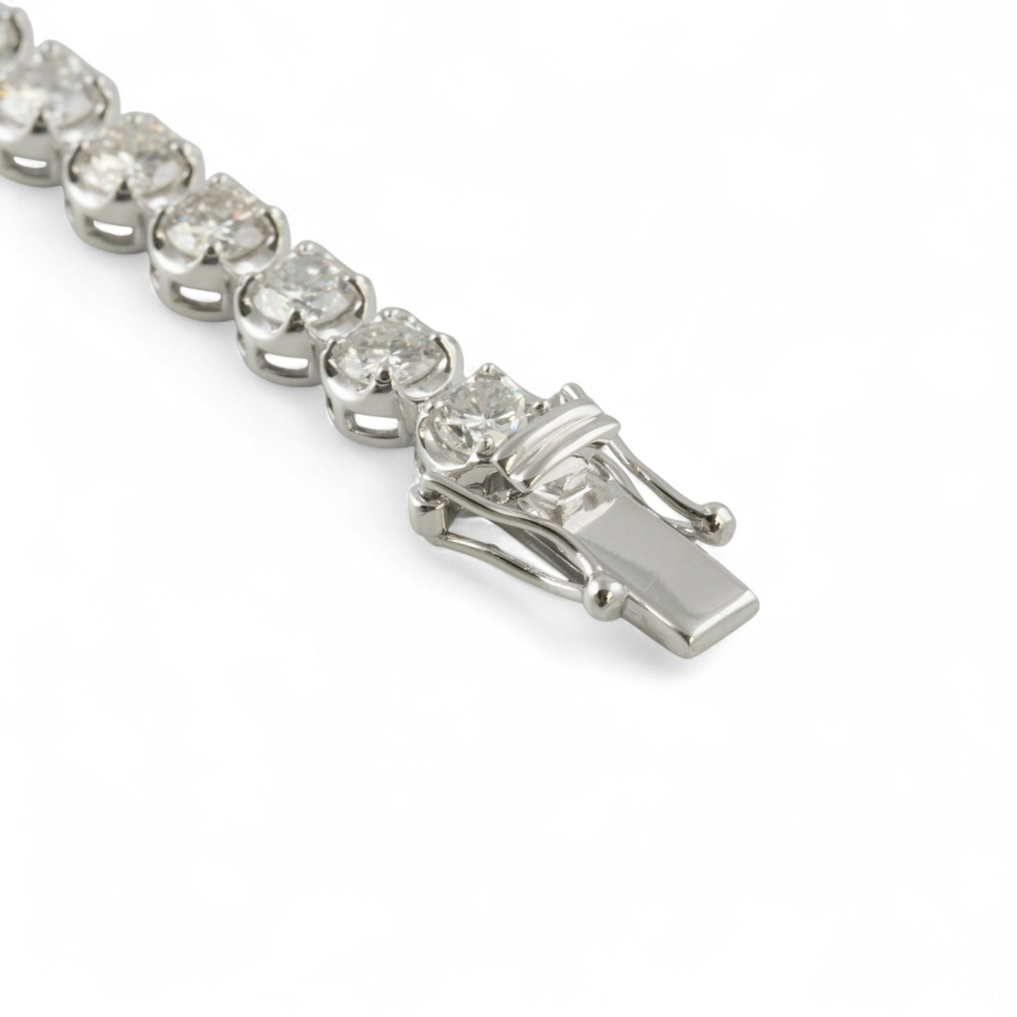 14k White Gold Diamond 4-Prong Tennis Bracelet 7.13ctw G-H SI1 12.2g 6.75"