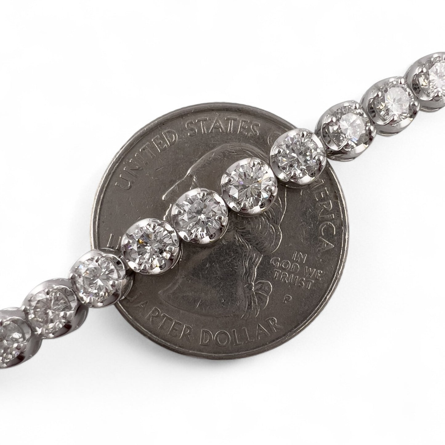 14k White Gold Diamond 4-Prong Tennis Bracelet 7.13ctw G-H SI1 12.2g 6.75"