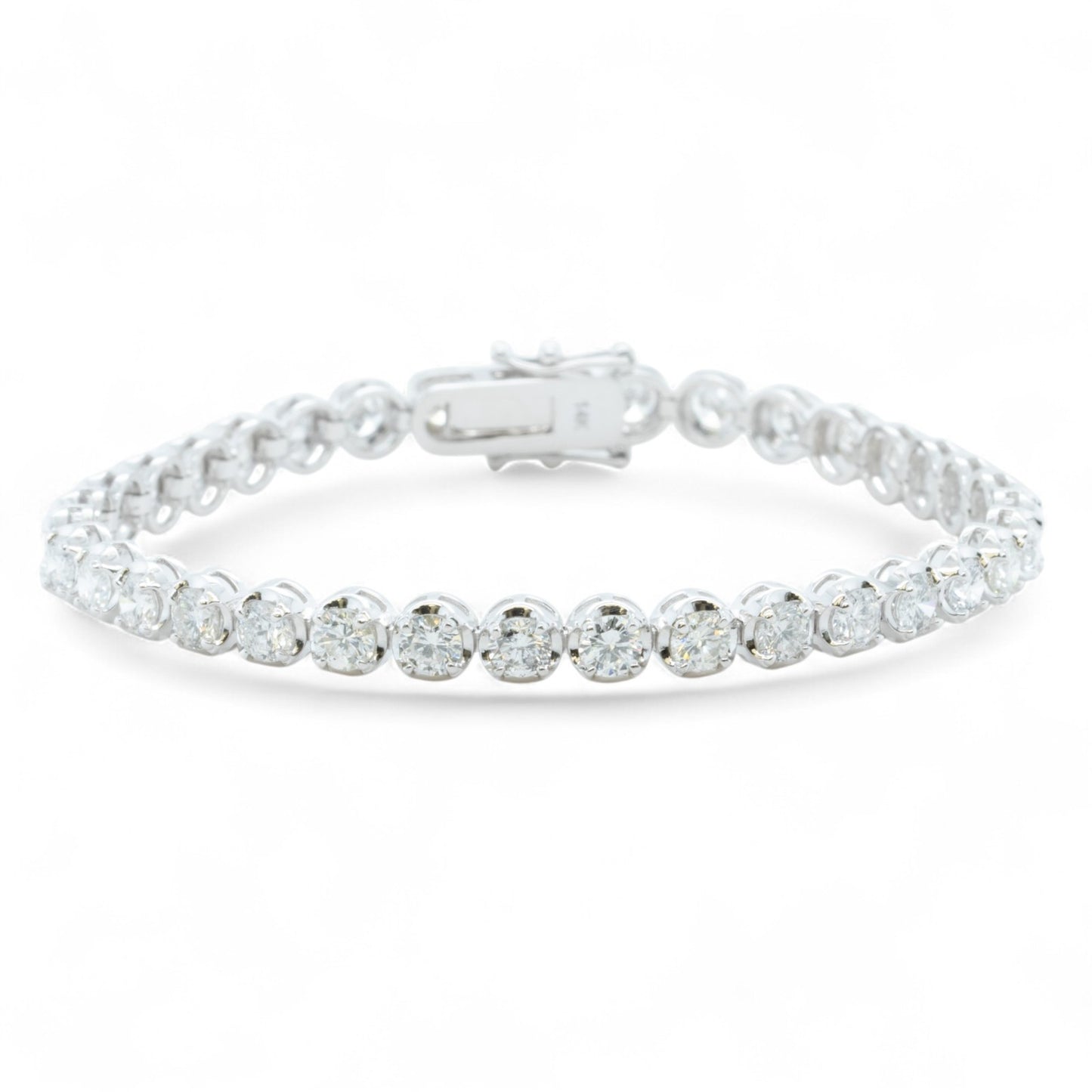 14k White Gold Diamond 4-Prong Tennis Bracelet 7.13ctw G-H SI1 12.2g 6.75"