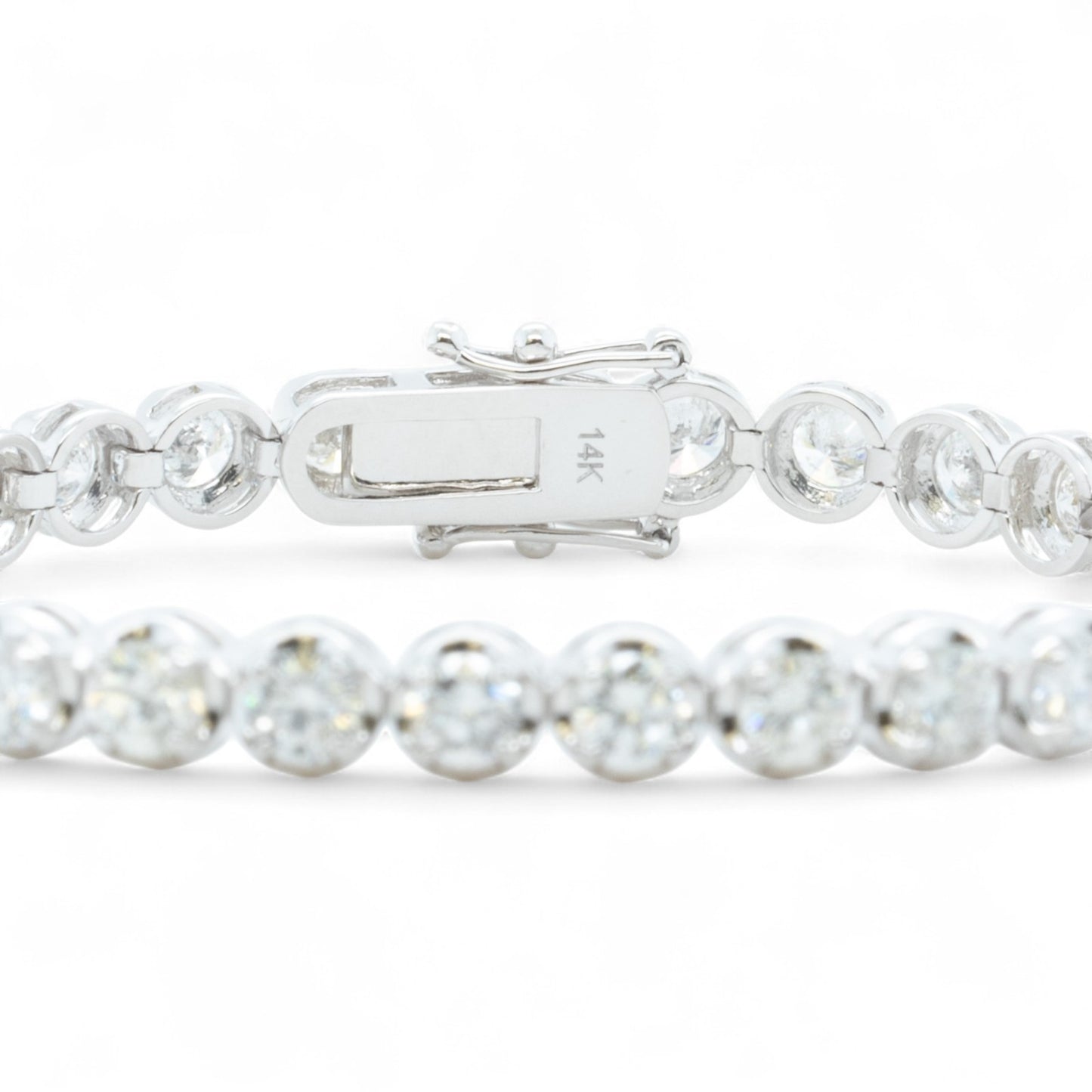 14k White Gold Diamond 4-Prong Tennis Bracelet 7.13ctw G-H SI1 12.2g 6.75"