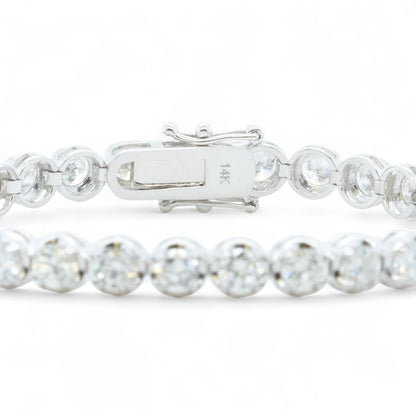 14k White Gold Diamond 4-Prong Tennis Bracelet 7.13ctw G-H SI1 12.2g 6.75"