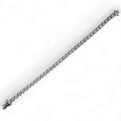 14k White Gold Diamond 4-Prong Tennis Bracelet 7.13ctw G-H SI1 12.2g 6.75"