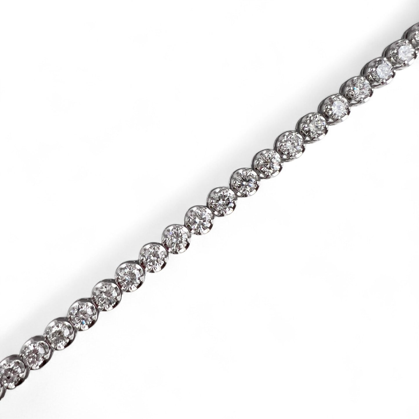 14k White Gold Diamond 4-Prong Tennis Bracelet 7.13ctw G-H SI1 12.2g 6.75"