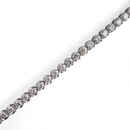 14k White Gold Diamond 4-Prong Tennis Bracelet 7.13ctw G-H SI1 12.2g 6.75"
