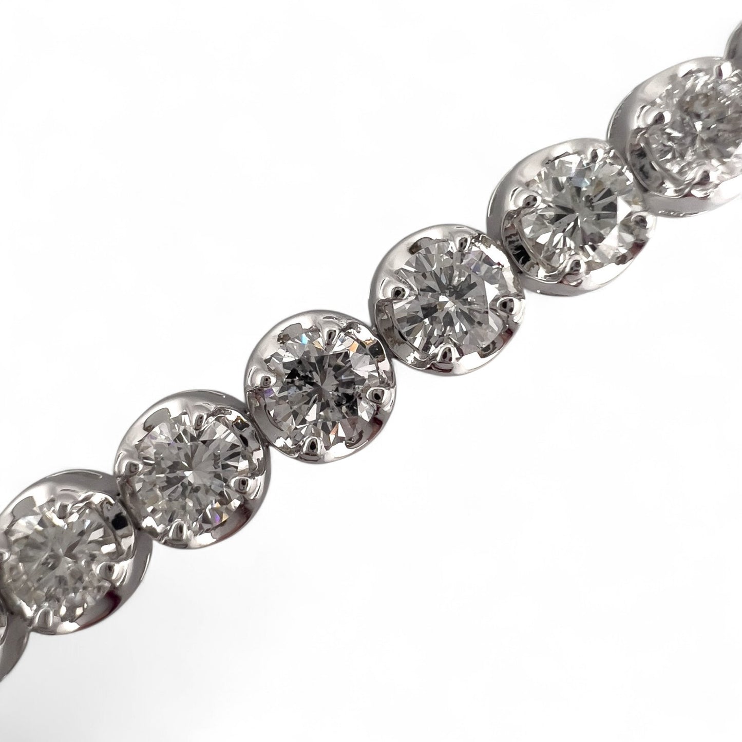 14k White Gold Diamond 4-Prong Tennis Bracelet 7.13ctw G-H SI1 12.2g 6.75"