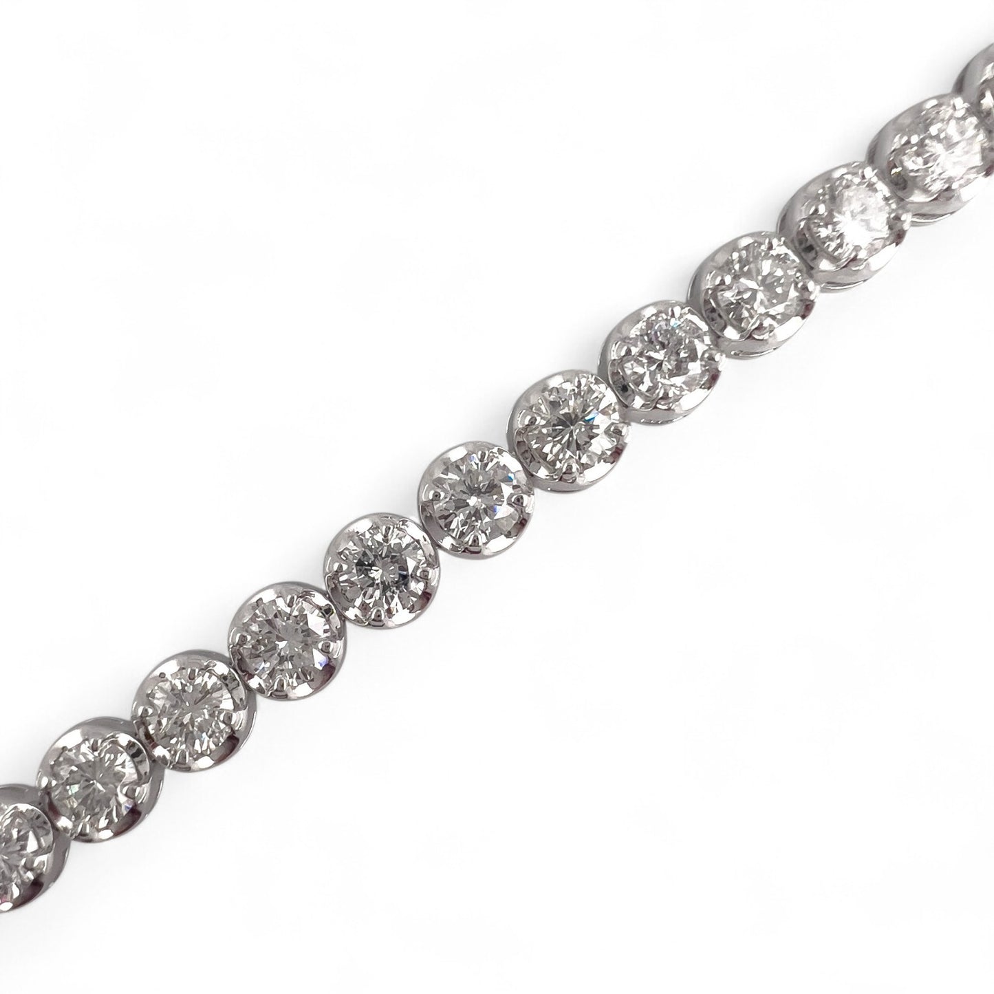 14k White Gold Diamond 4-Prong Tennis Bracelet 7.13ctw G-H SI1 12.2g 6.75"