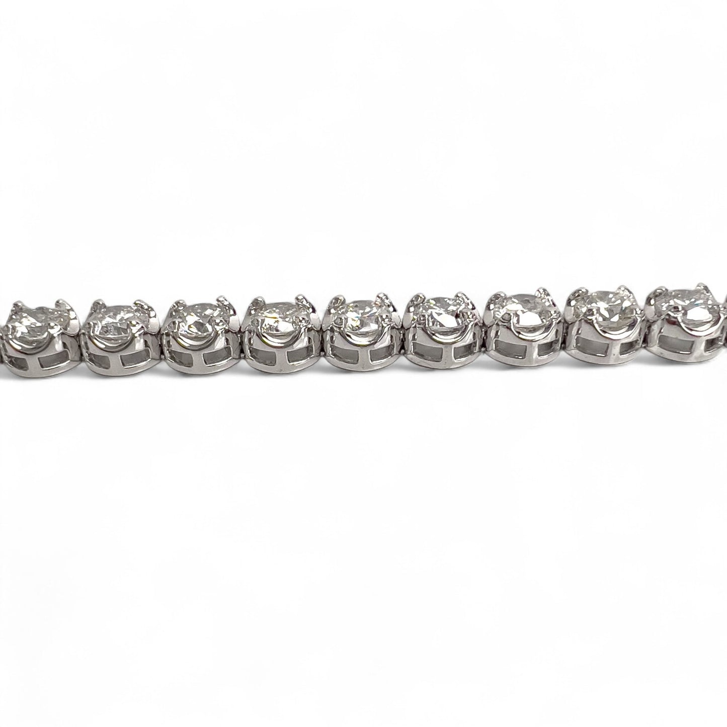 14k White Gold Diamond 4-Prong Tennis Bracelet 7.13ctw G-H SI1 12.2g 6.75"