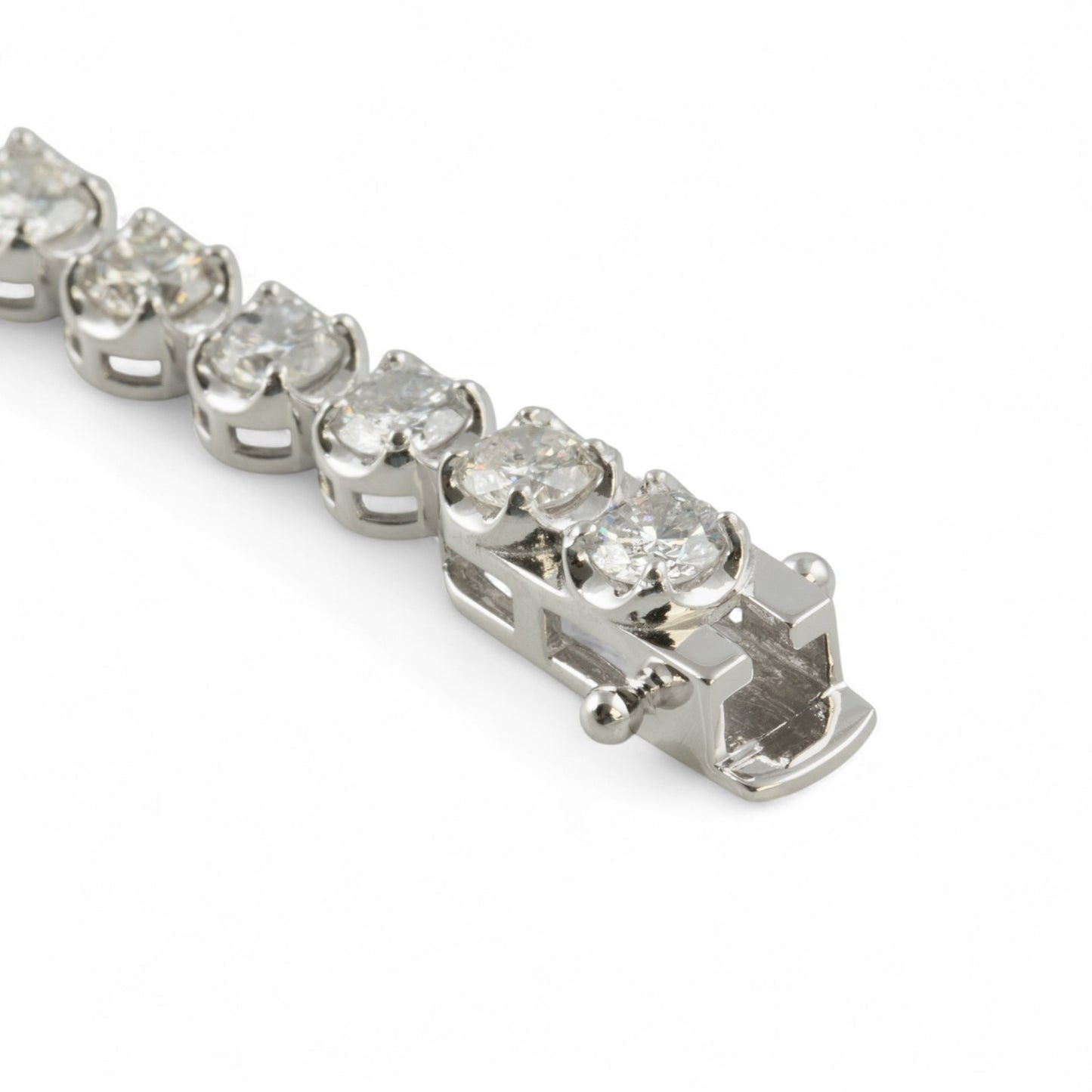 14k White Gold Diamond 4-Prong Tennis Bracelet 7.13ctw G-H SI1 12.2g 6.75"