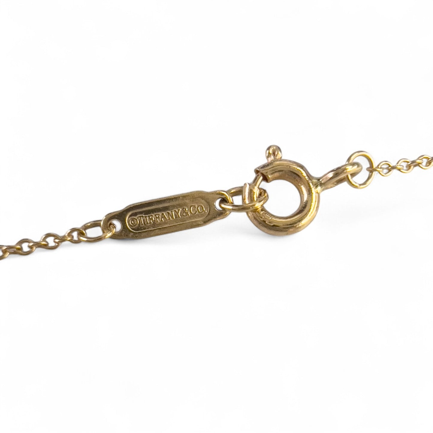 Tiffany & Co. 14k Yellow Gold Heart Locket Skeleton Key Pendant 18k Necklace 24"