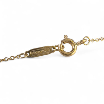 Tiffany & Co. 14k Yellow Gold Heart Locket Skeleton Key Pendant 18k Necklace 24"