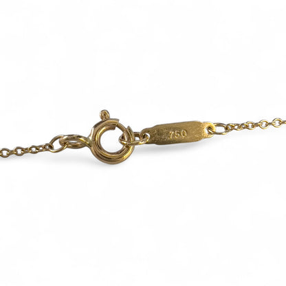 Tiffany & Co. 14k Yellow Gold Heart Locket Skeleton Key Pendant 18k Necklace 24"