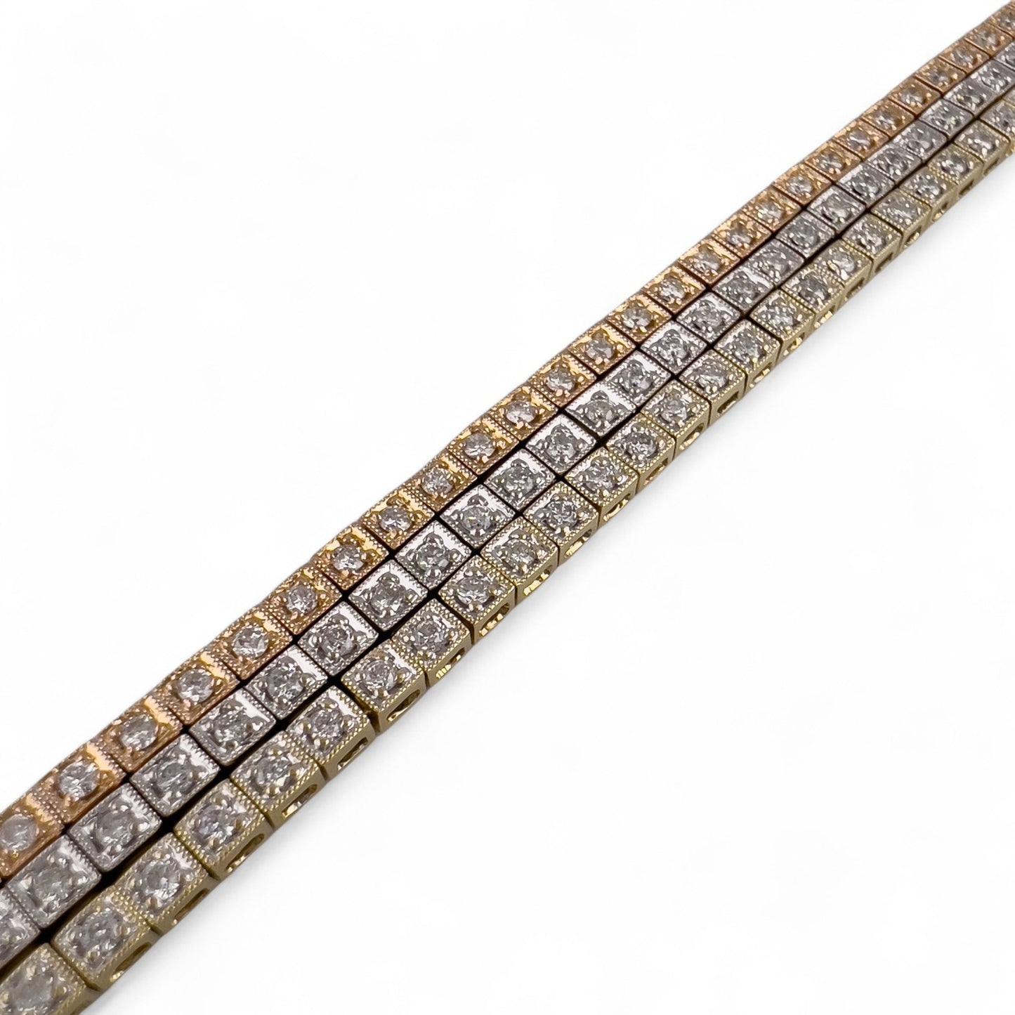 14k Yellow White Rose Gold G VS Diamond Tennis Bracelet 3.00ctw Size 6.75"