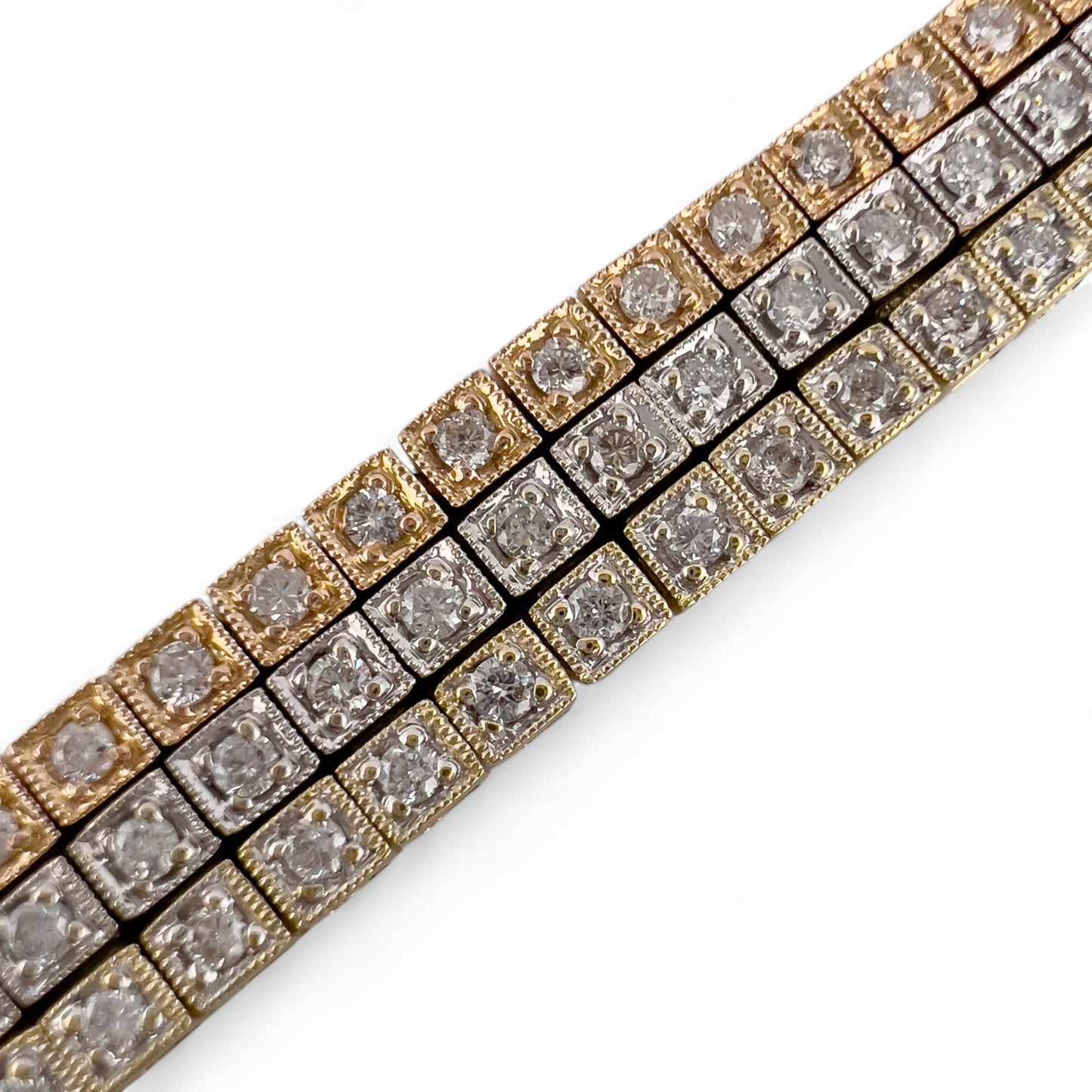 14k Yellow White Rose Gold G VS Diamond Tennis Bracelet 3.00ctw Size 6.75"