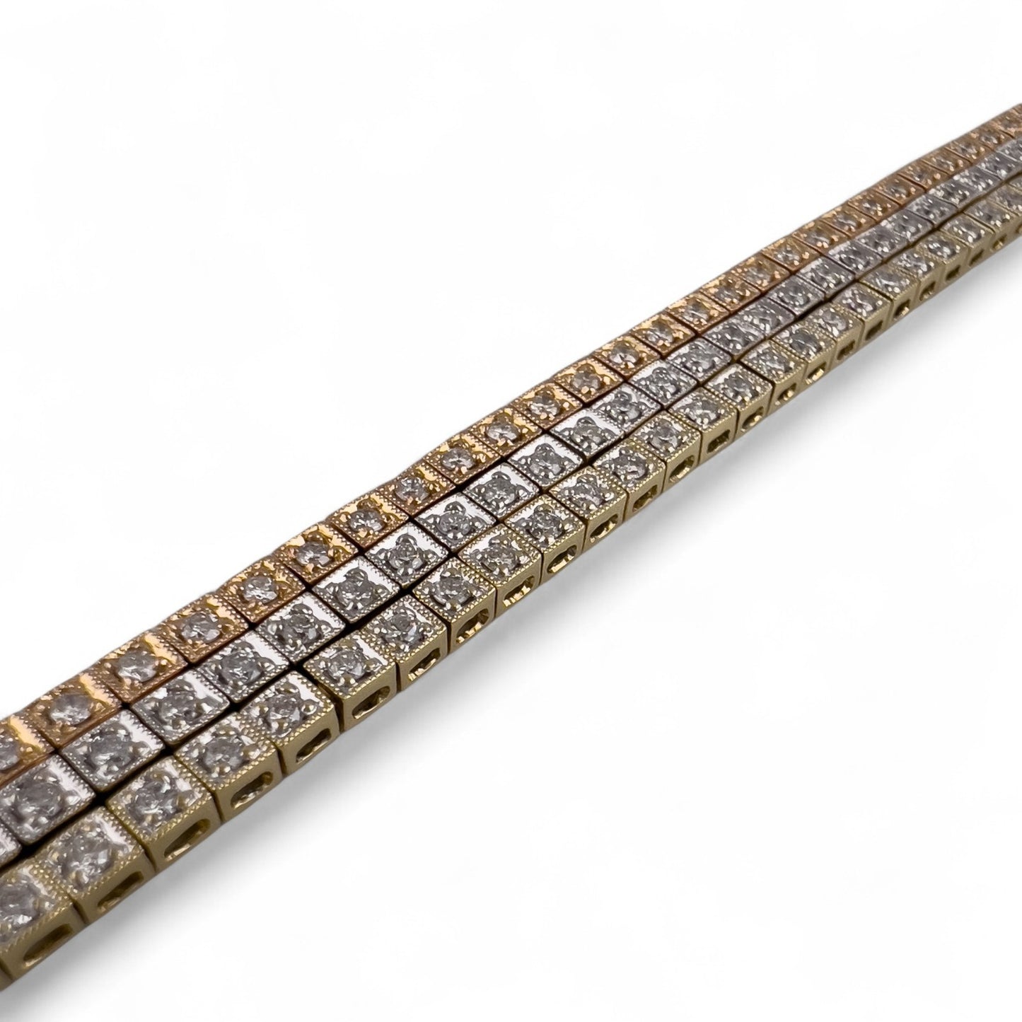 14k Yellow White Rose Gold G VS Diamond Tennis Bracelet 3.00ctw Size 6.75"