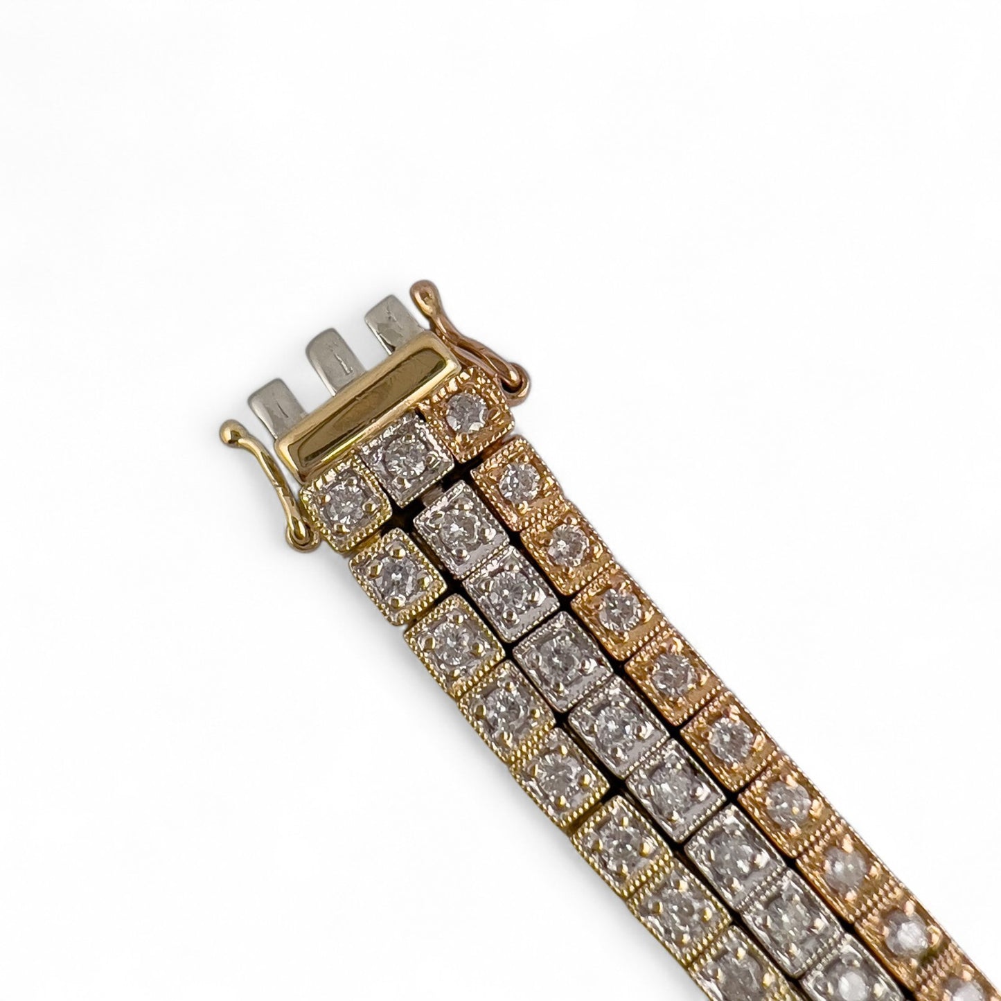14k Yellow White Rose Gold G VS Diamond Tennis Bracelet 3.00ctw Size 6.75"
