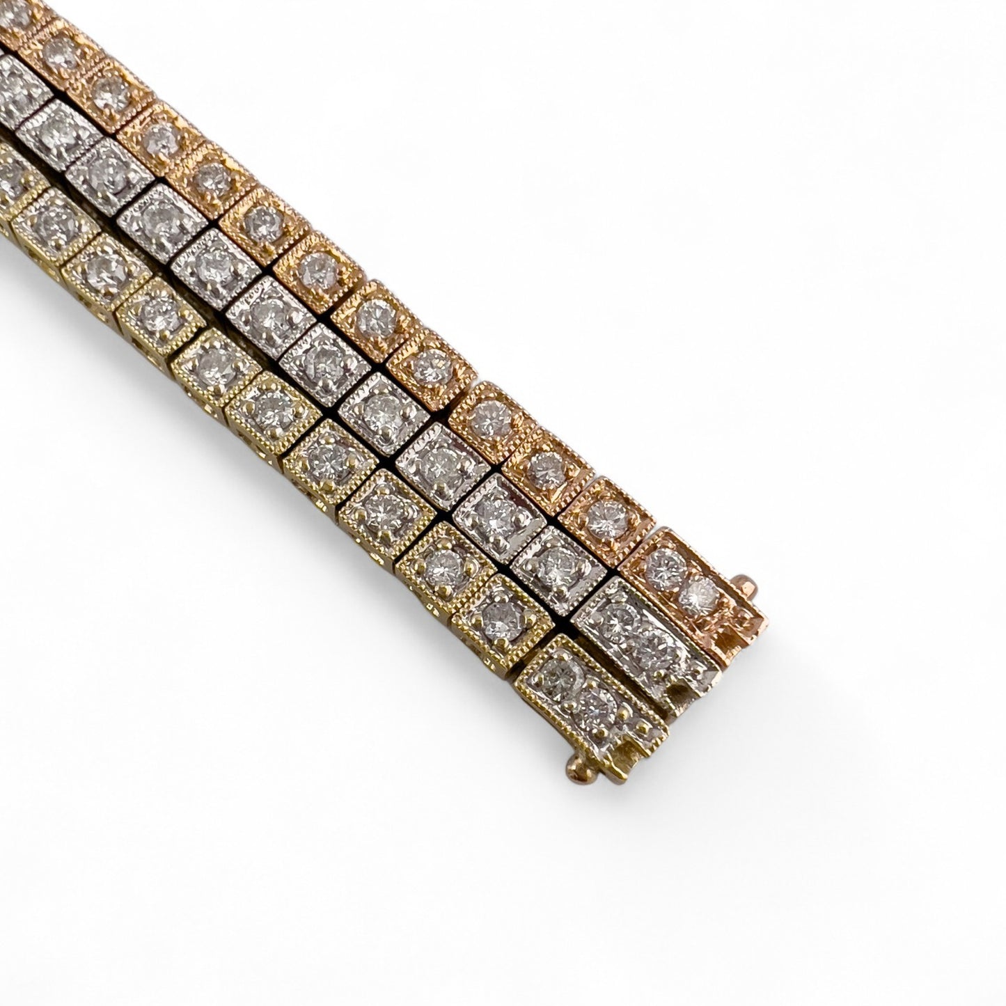 14k Yellow White Rose Gold G VS Diamond Tennis Bracelet 3.00ctw Size 6.75"