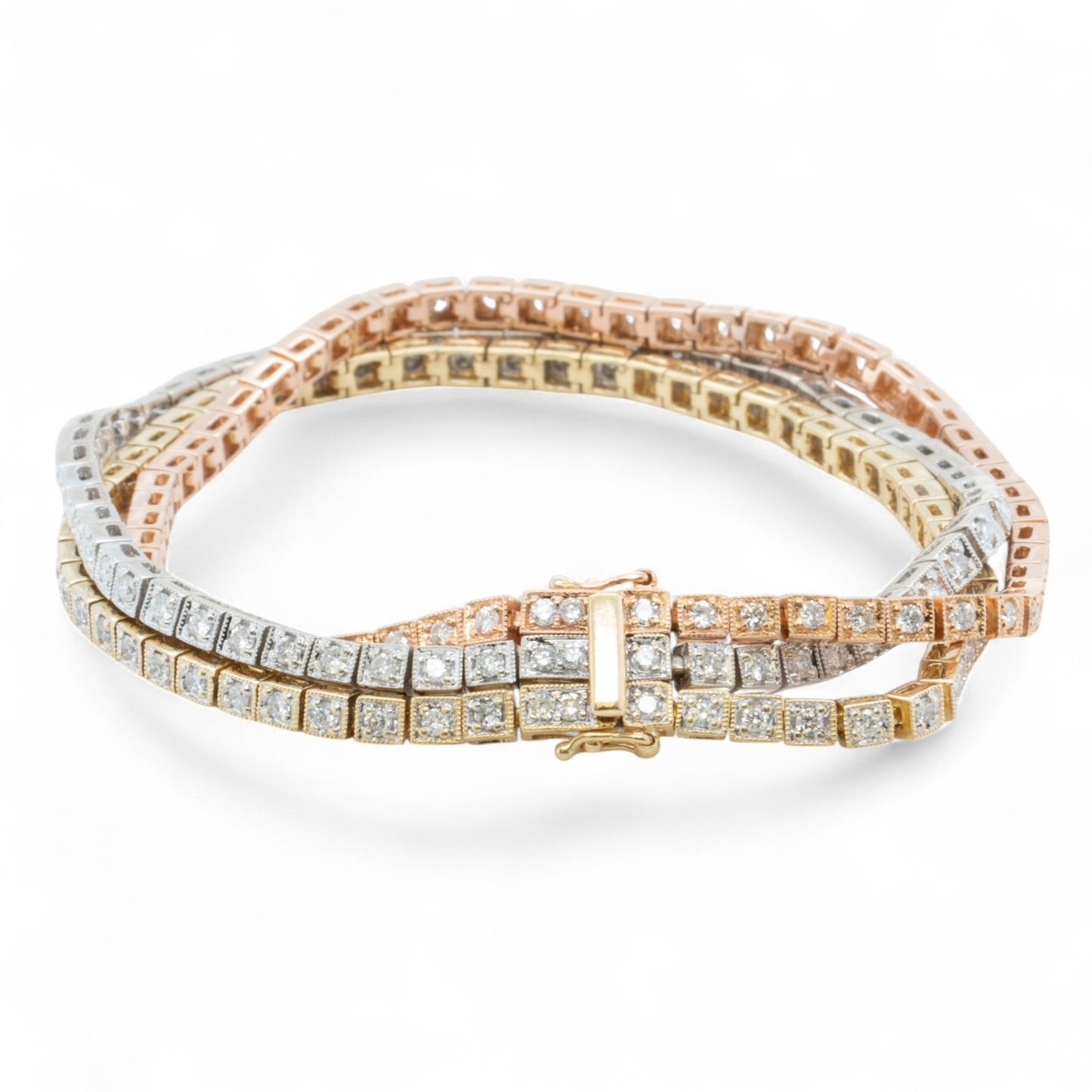 14k Yellow White Rose Gold G VS Diamond Tennis Bracelet 3.00ctw Size 6.75"