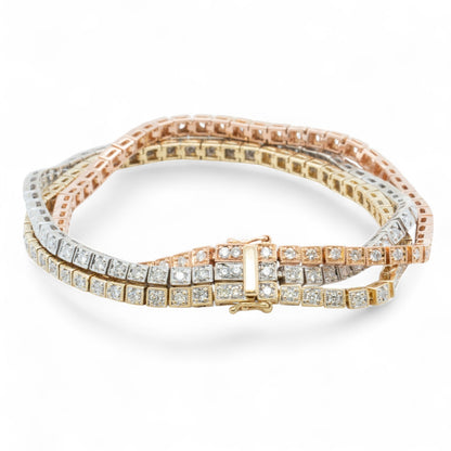 14k Yellow White Rose Gold G VS Diamond Tennis Bracelet 3.00ctw Size 6.75"