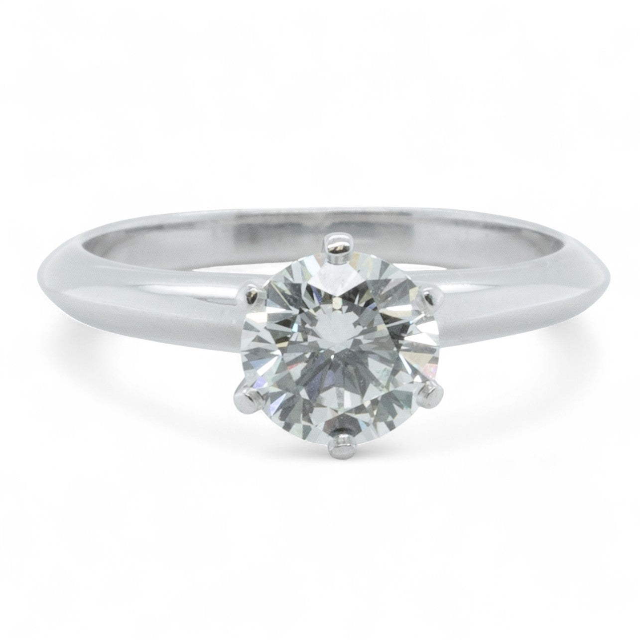 Tiffany & Co. 950 Platinum Diamond Engagement Ring 0.95ct I VS2 BOX + APPRAISAL