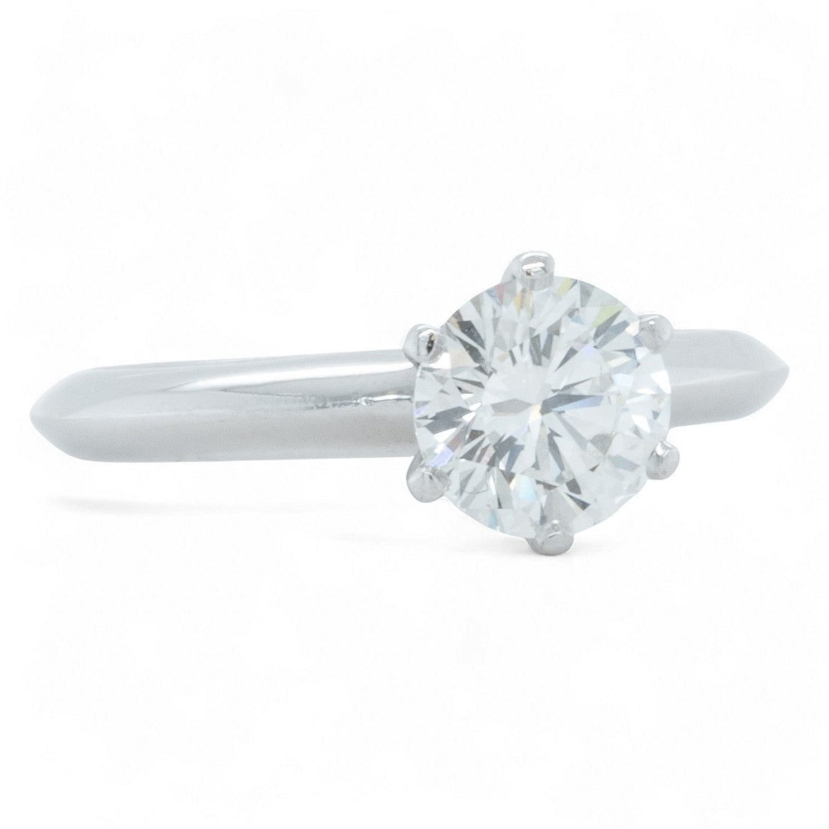 Tiffany & Co. 950 Platinum Diamond Engagement Ring 0.95ct I VS2 BOX + APPRAISAL