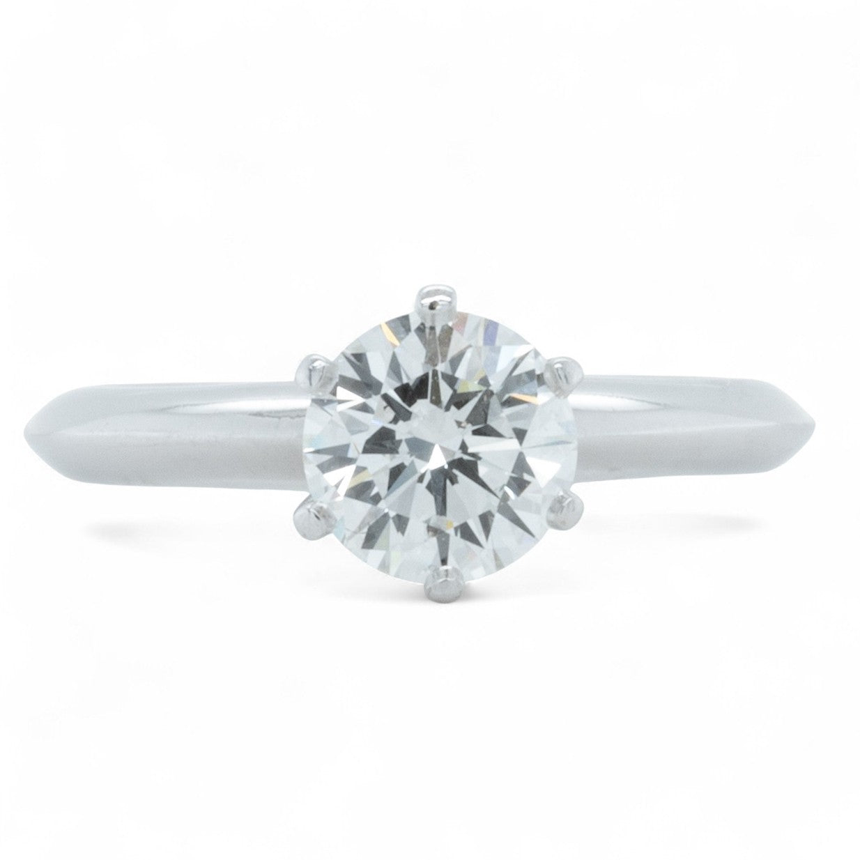 Tiffany & Co. 950 Platinum Diamond Engagement Ring 0.95ct I VS2 BOX + APPRAISAL