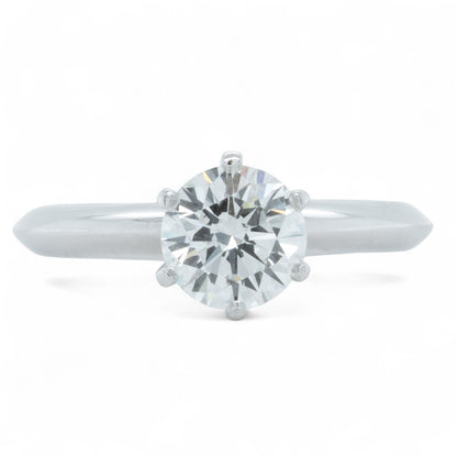 Tiffany & Co. 950 Platinum Diamond Engagement Ring 0.95ct I VS2 BOX + APPRAISAL