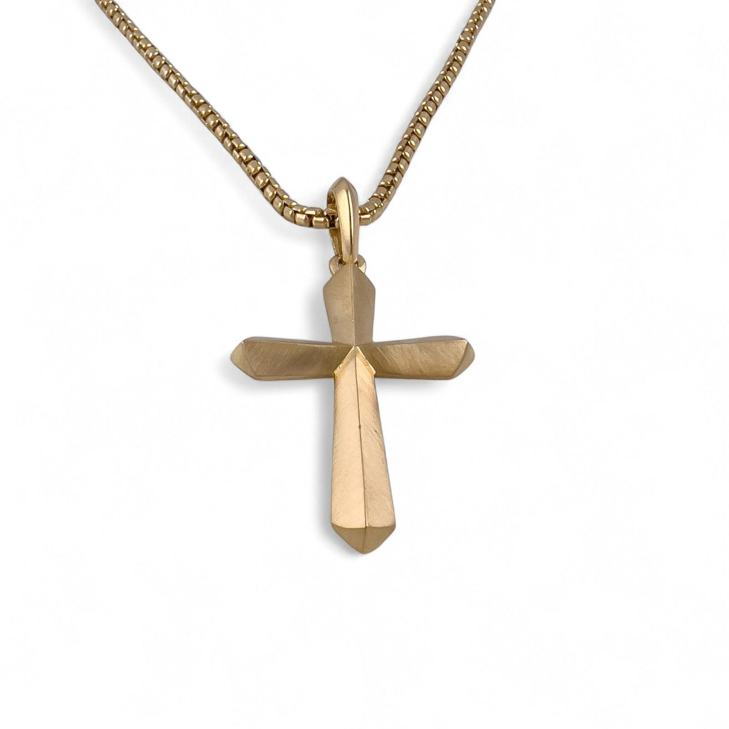David Yurman Roman Cross 18k Yellow Gold Amulet Pendant Box Chain Necklace 24"