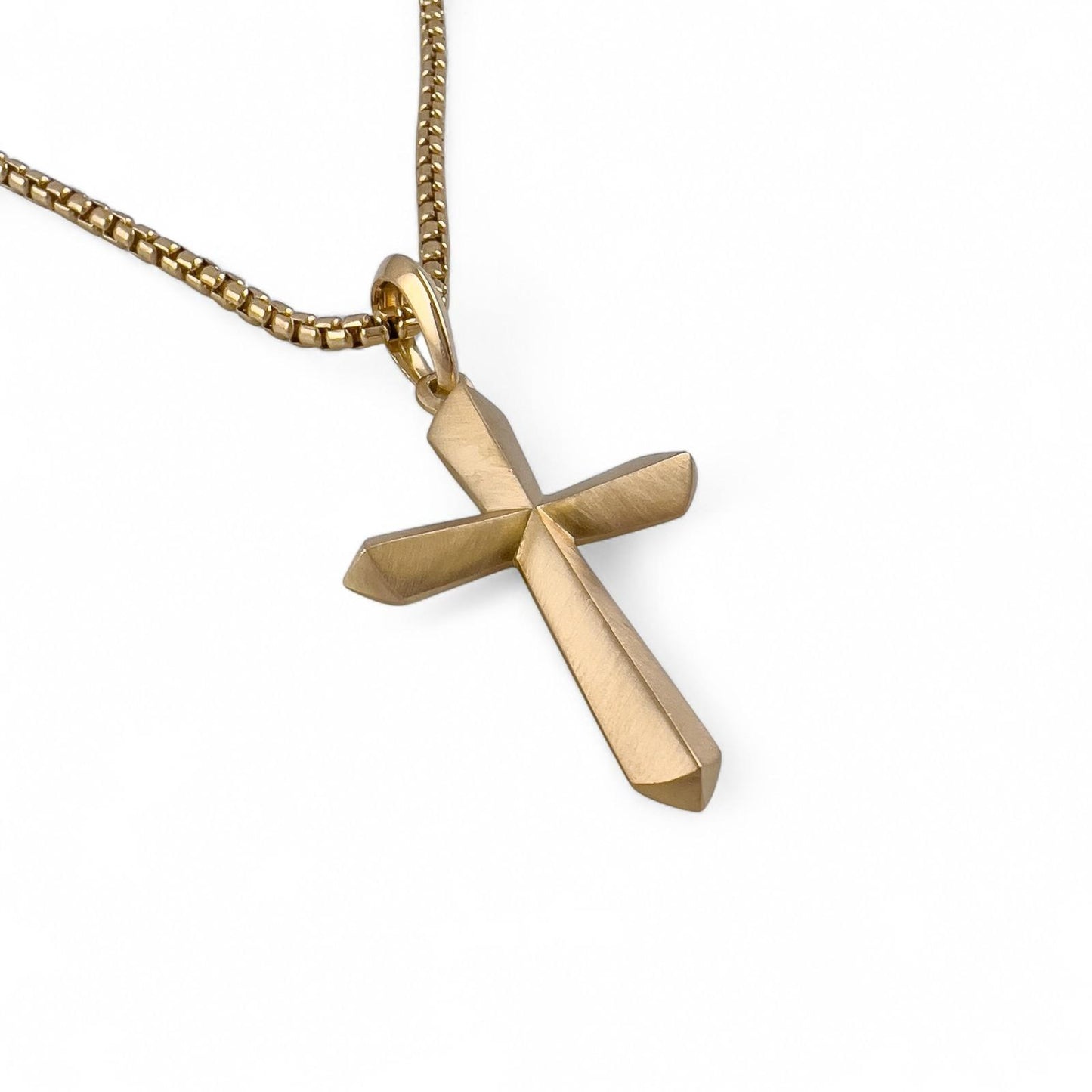 David Yurman Roman Cross 18k Yellow Gold Amulet Pendant Box Chain Necklace 24"