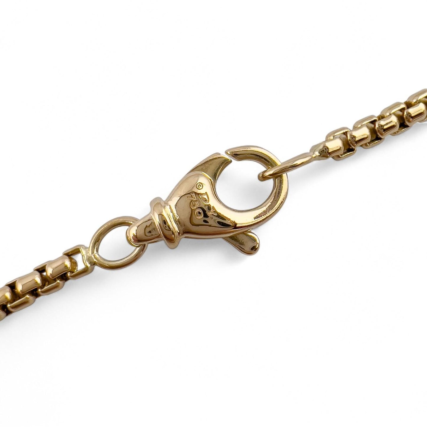 David Yurman Roman Cross 18k Yellow Gold Amulet Pendant Box Chain Necklace 24"