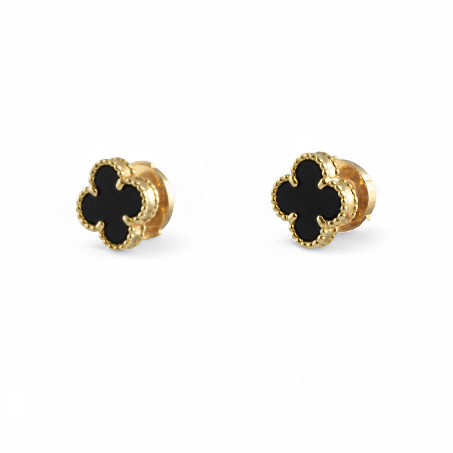 Van Cleef Arpels Onyx Sweet Alhambra 18k Yellow Gold Earrings POUCH RECPT CERT