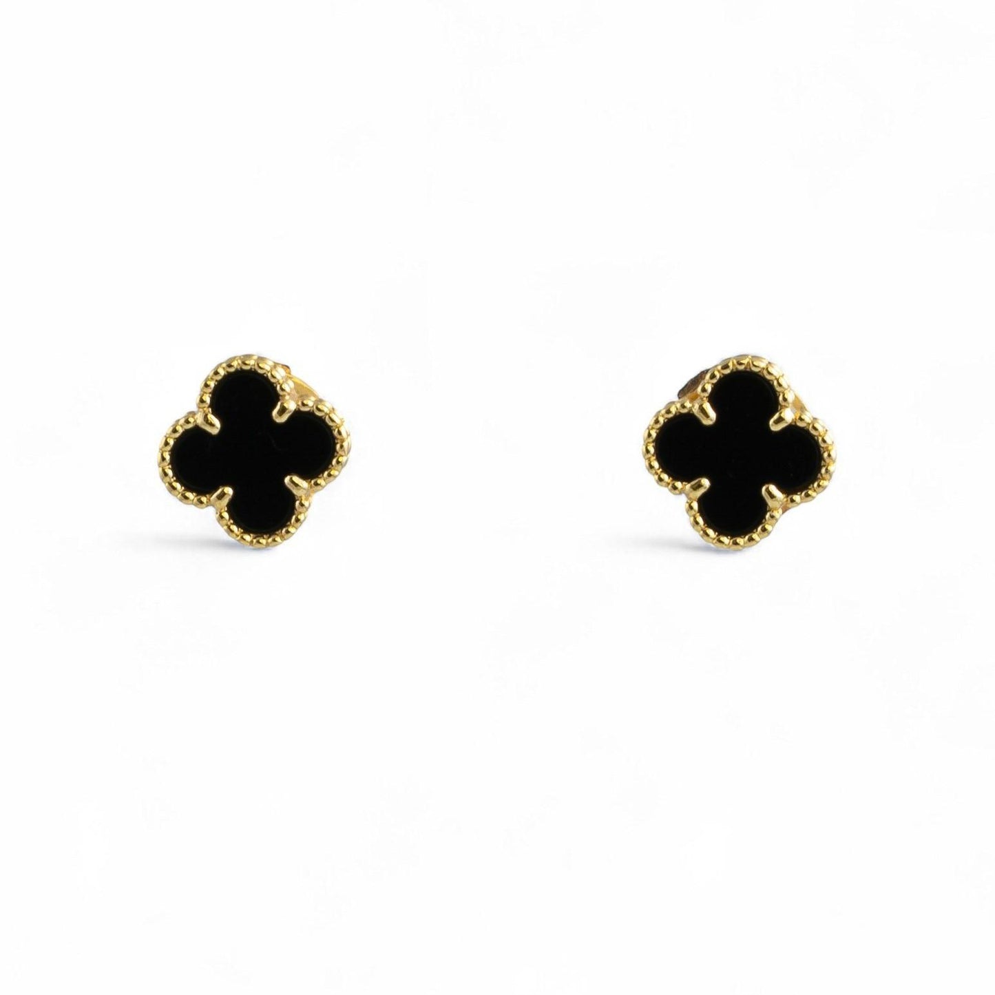 Van Cleef Arpels Onyx Sweet Alhambra 18k Yellow Gold Earrings POUCH RECPT CERT
