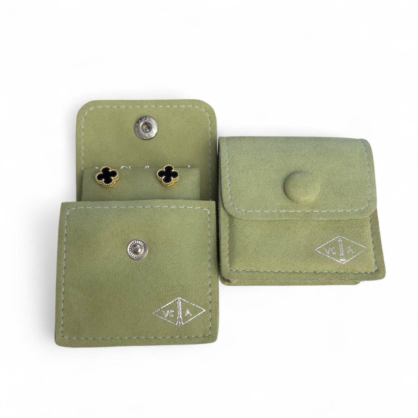 Van Cleef Arpels Onyx Sweet Alhambra 18k Yellow Gold Earrings POUCH RECPT CERT