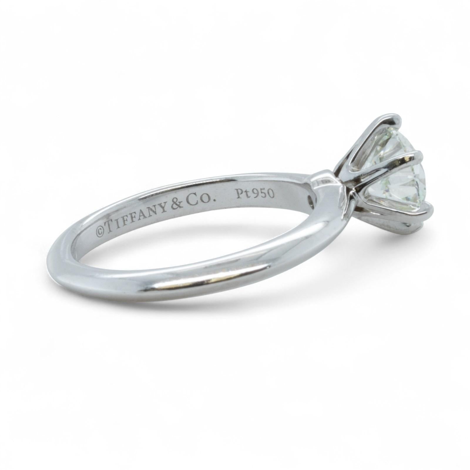 Tiffany & Co Platinum Diamond Engagement Wedding Ring Set 0.93ct I
