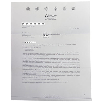 Cartier Love Pave Diamond 18k White Gold Bracelet SZ 17 BAG BOX + CERTIFICATE