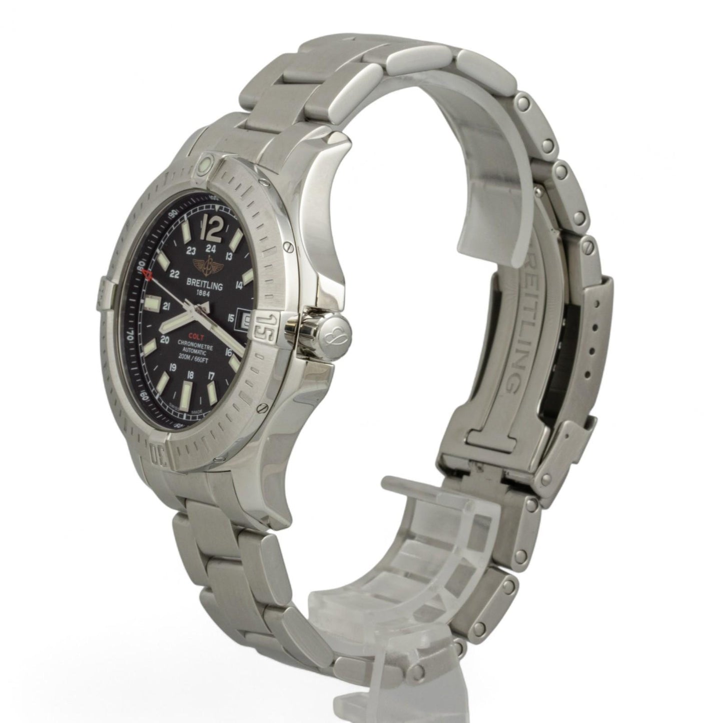 Breitling Colt Chronometer A17388 Stainless Steel Black Dial 44mm BOX + PAPERS