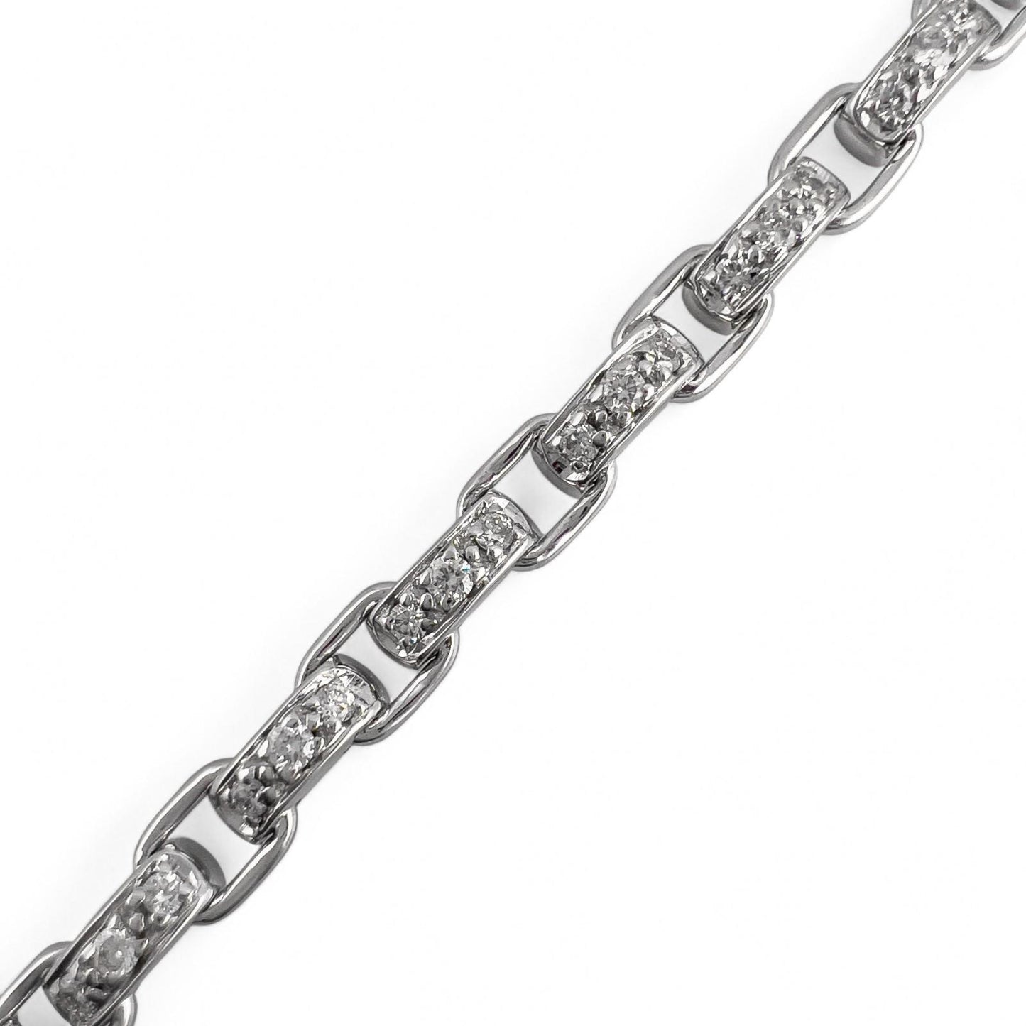 Mouawad Heidi Klum 18k White Gold Pave Diamond Clover Quatrefoil Bracelet w/ BOX