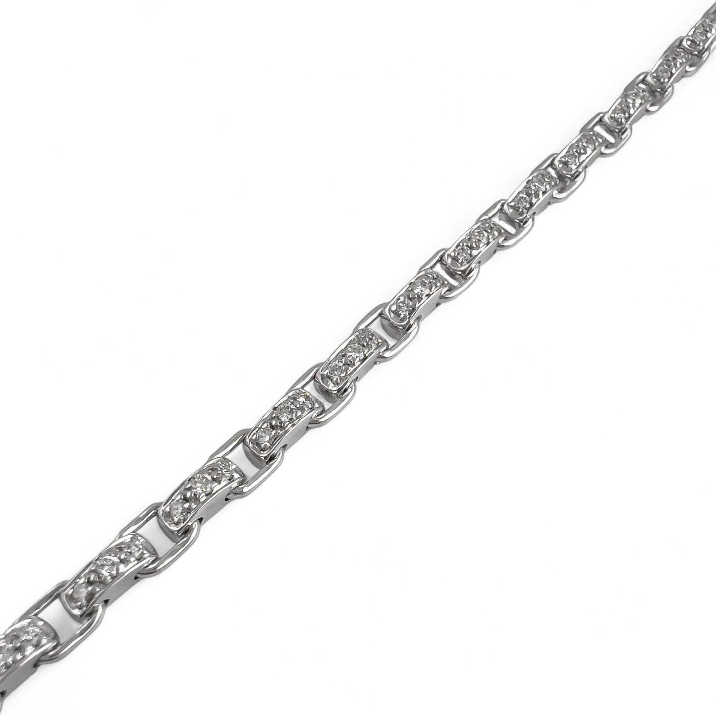 Mouawad Heidi Klum 18k White Gold Pave Diamond Clover Quatrefoil Bracelet w/ BOX