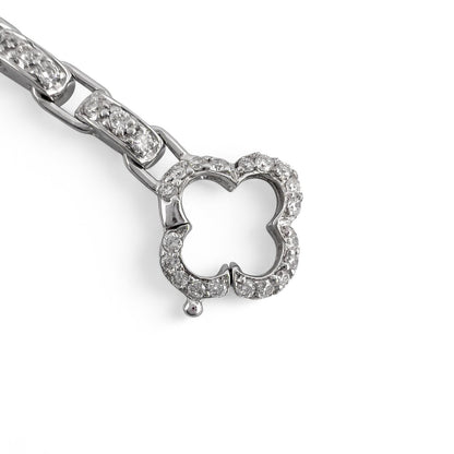 Mouawad Heidi Klum 18k White Gold Pave Diamond Clover Quatrefoil Bracelet w/ BOX