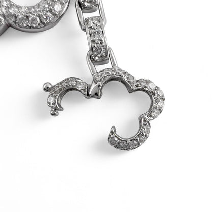 Mouawad Heidi Klum 18k White Gold Pave Diamond Clover Quatrefoil Bracelet w/ BOX