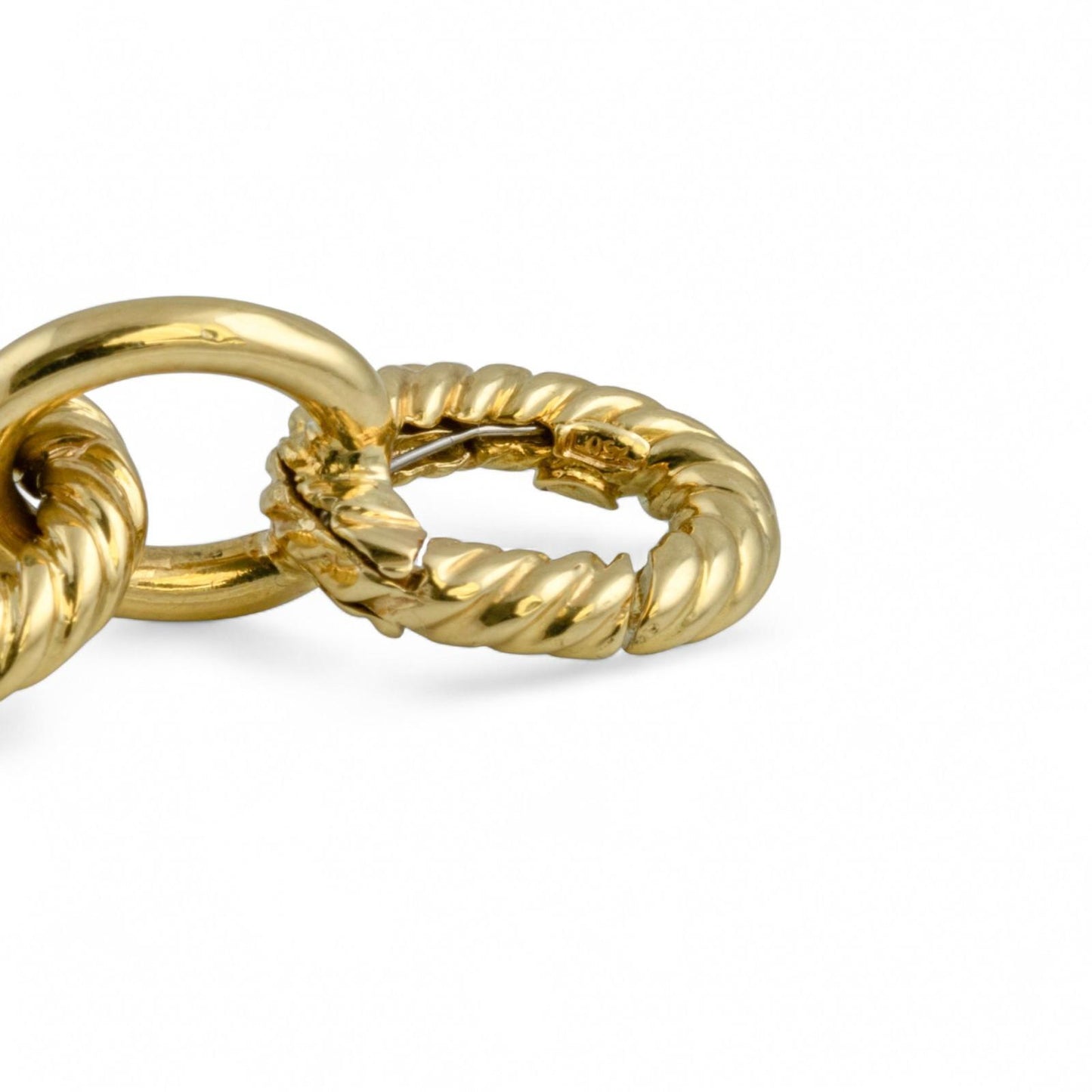 David Yurman 18k Yellow Gold Oval Cable Link 10-12mm Chain Bracelet 18" w/ BOX