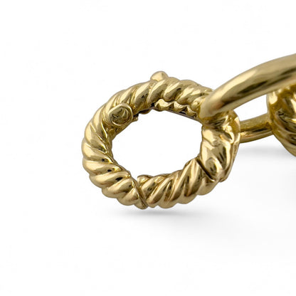 David Yurman 18k Yellow Gold Oval Cable Link 10-12mm Chain Bracelet 18" w/ BOX