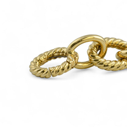 David Yurman 18k Yellow Gold Oval Cable Link 10-12mm Chain Bracelet 18" w/ BOX