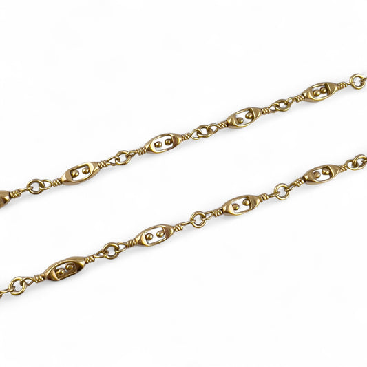 Marcus Co. 18k Yellow Gold Fancy Designer Link Necklace 24" 46.3g 5.50mm ITALY