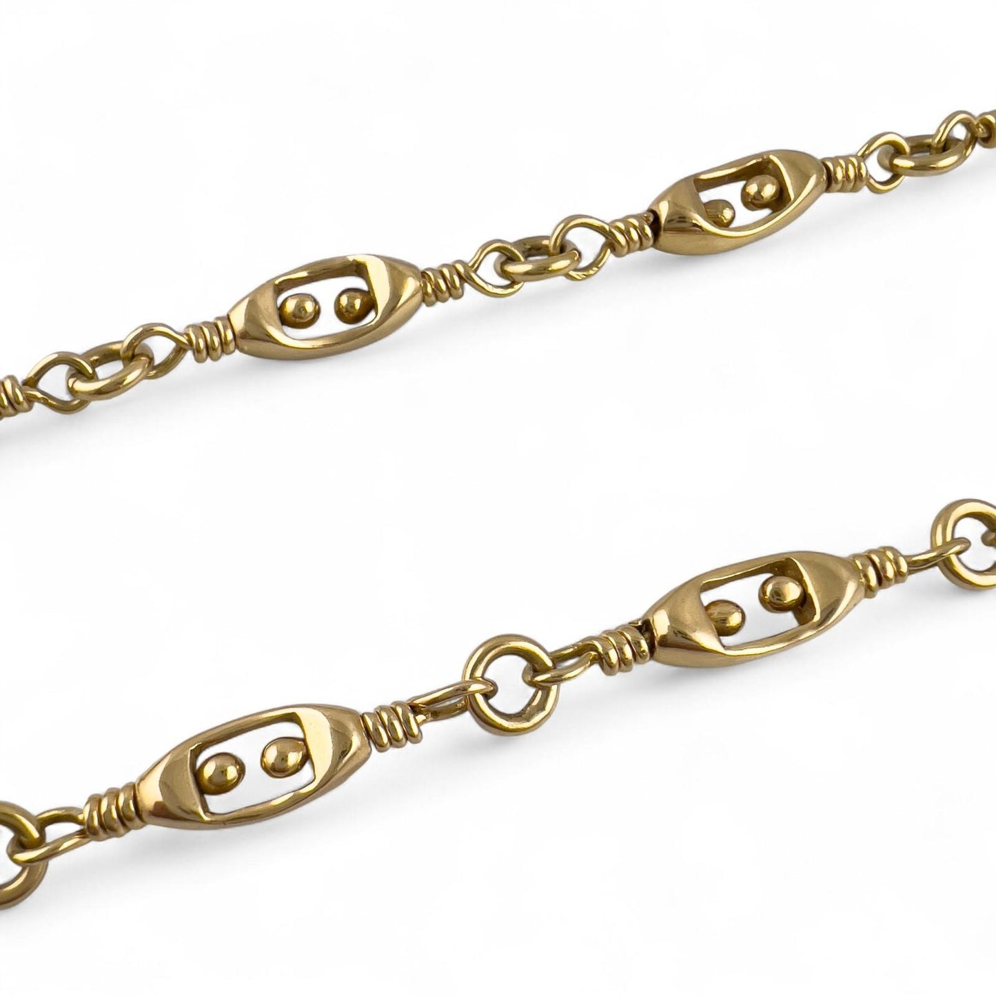 Marcus Co. 18k Yellow Gold Fancy Designer Link Necklace 24" 46.3g 5.50mm ITALY