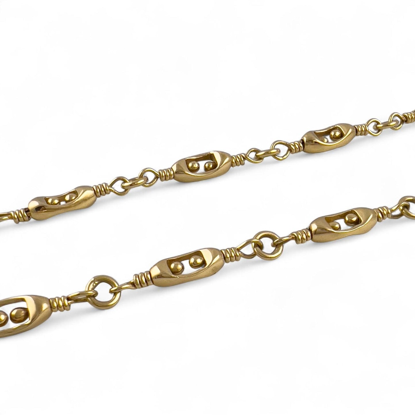 Marcus Co. 18k Yellow Gold Fancy Designer Link Necklace 24" 46.3g 5.50mm ITALY