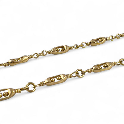 Marcus Co. 18k Yellow Gold Fancy Designer Link Necklace 24" 46.3g 5.50mm ITALY