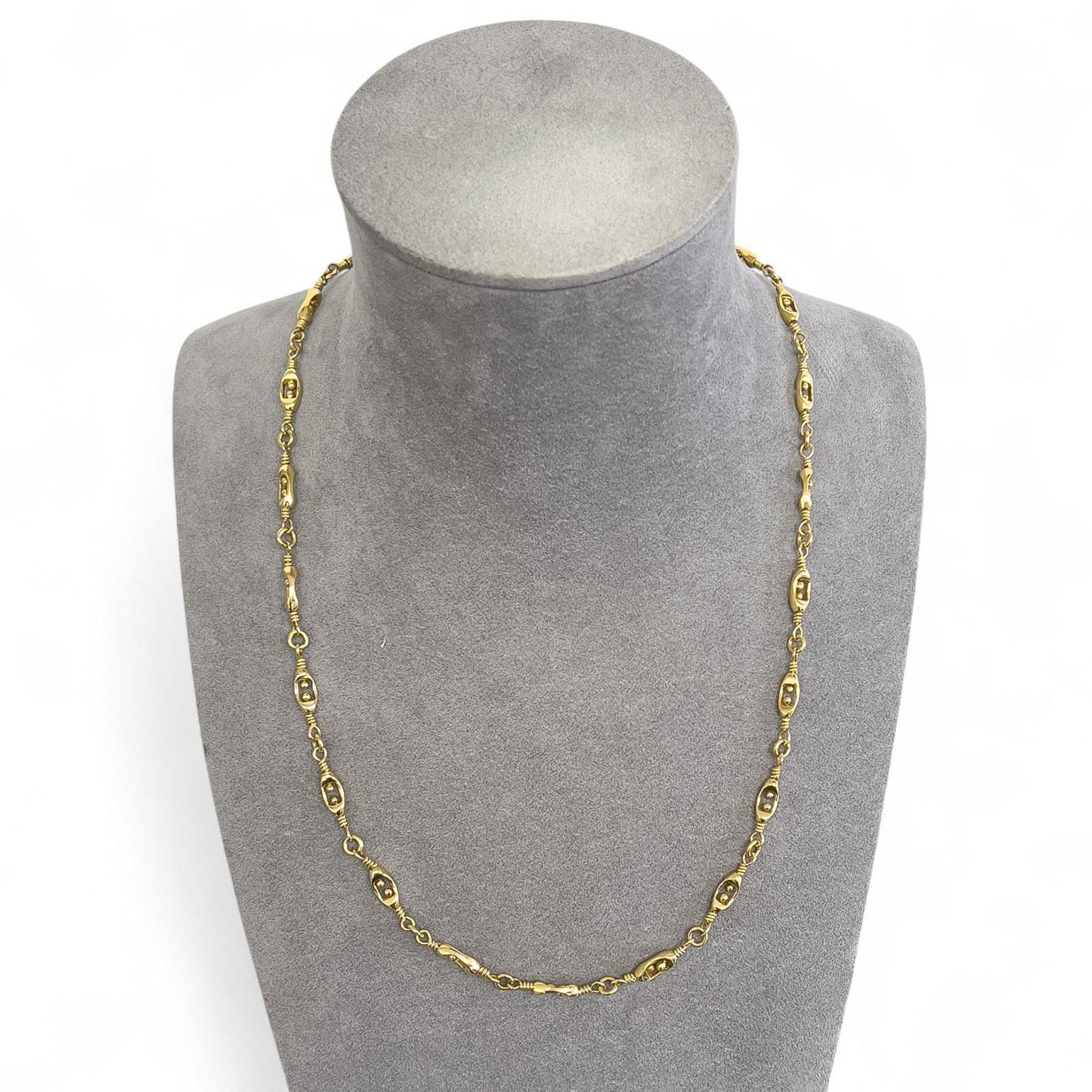 Marcus Co. 18k Yellow Gold Fancy Designer Link Necklace 24" 46.3g 5.50mm ITALY